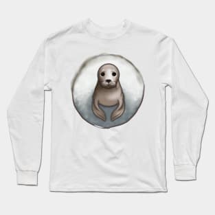 Cute Seal Drawing Long Sleeve T-Shirt